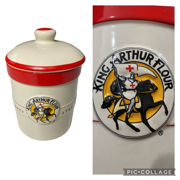 Vintage King Arthur Flour Pottery Canister - Picture 1 of 14